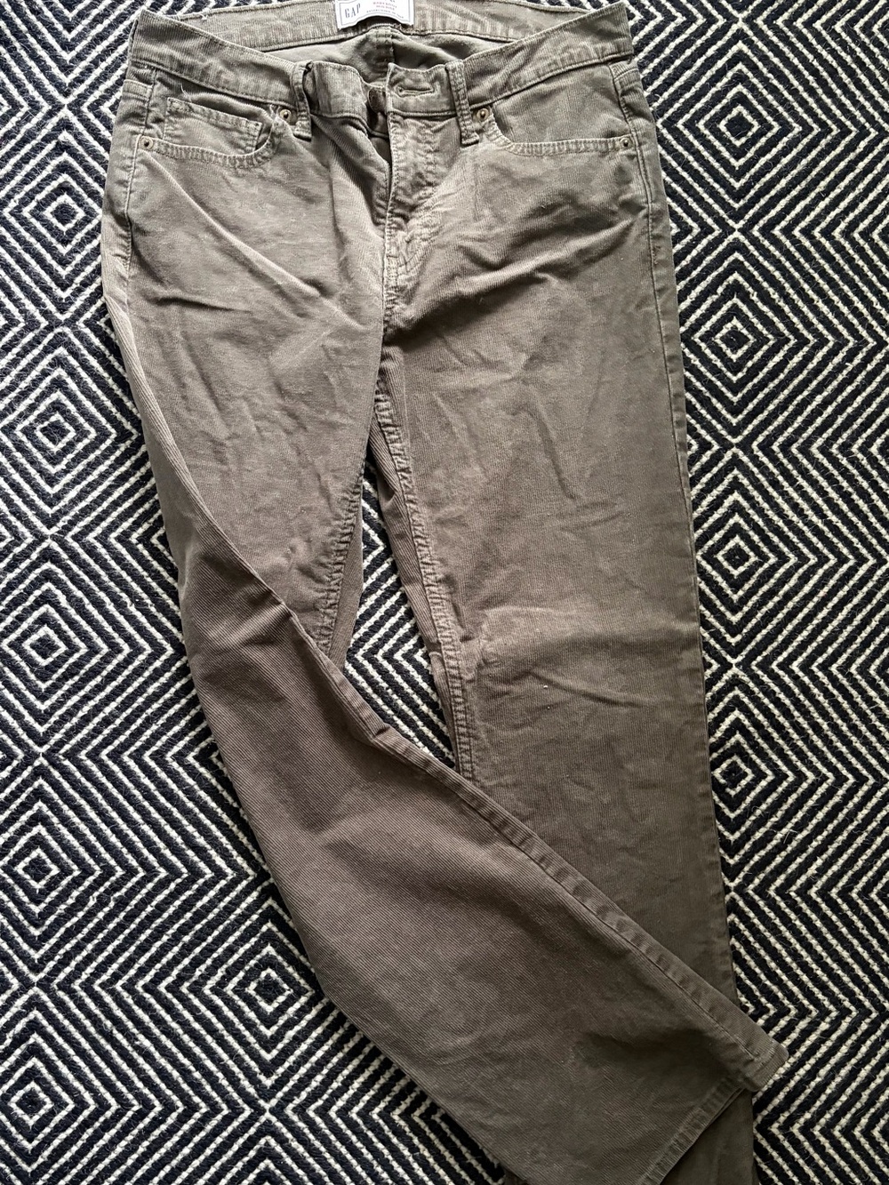 GAP Women’s Slim Fit Corduroy Pants - Olive Brown